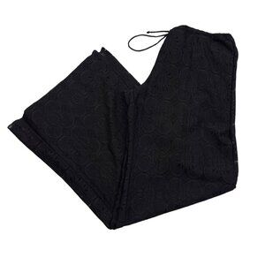 Becca Boho Beachy Floral Tone on Tone Crochet Lace Swim Coverup Pants Size O/S